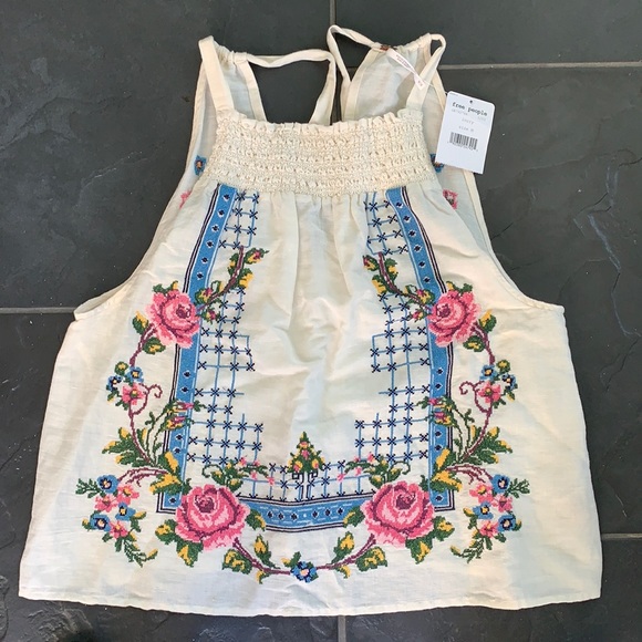 Free People Tops - Free People Sleeveless Floral Top - ivory